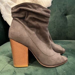 Peep toe booties
